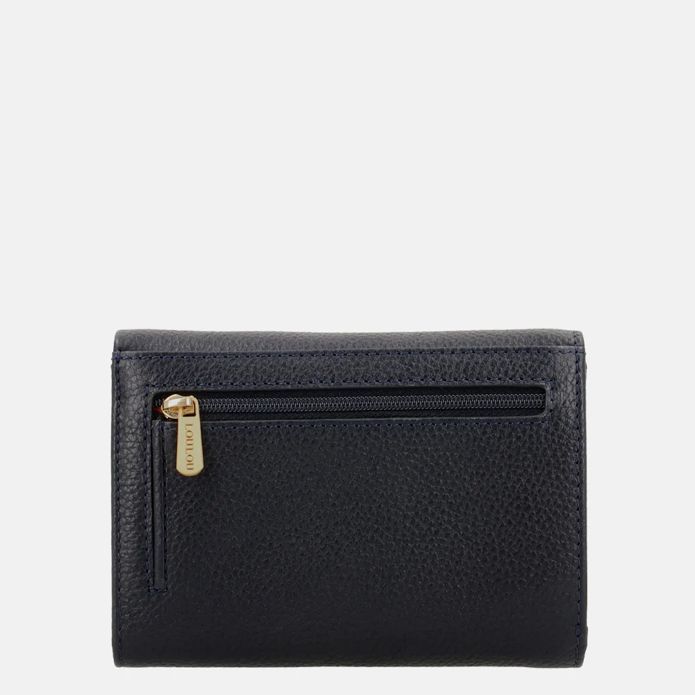 Loulou Essentiels Petite Fleur portemonnee S dark blue bij Duifhuizen