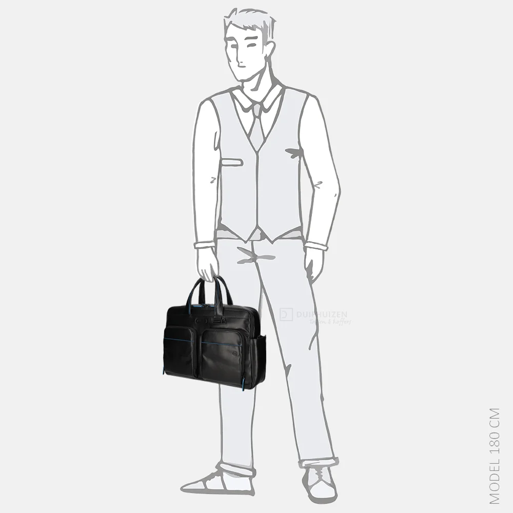 Piquadro laptoptas 15.6 inch nero bij Duifhuizen