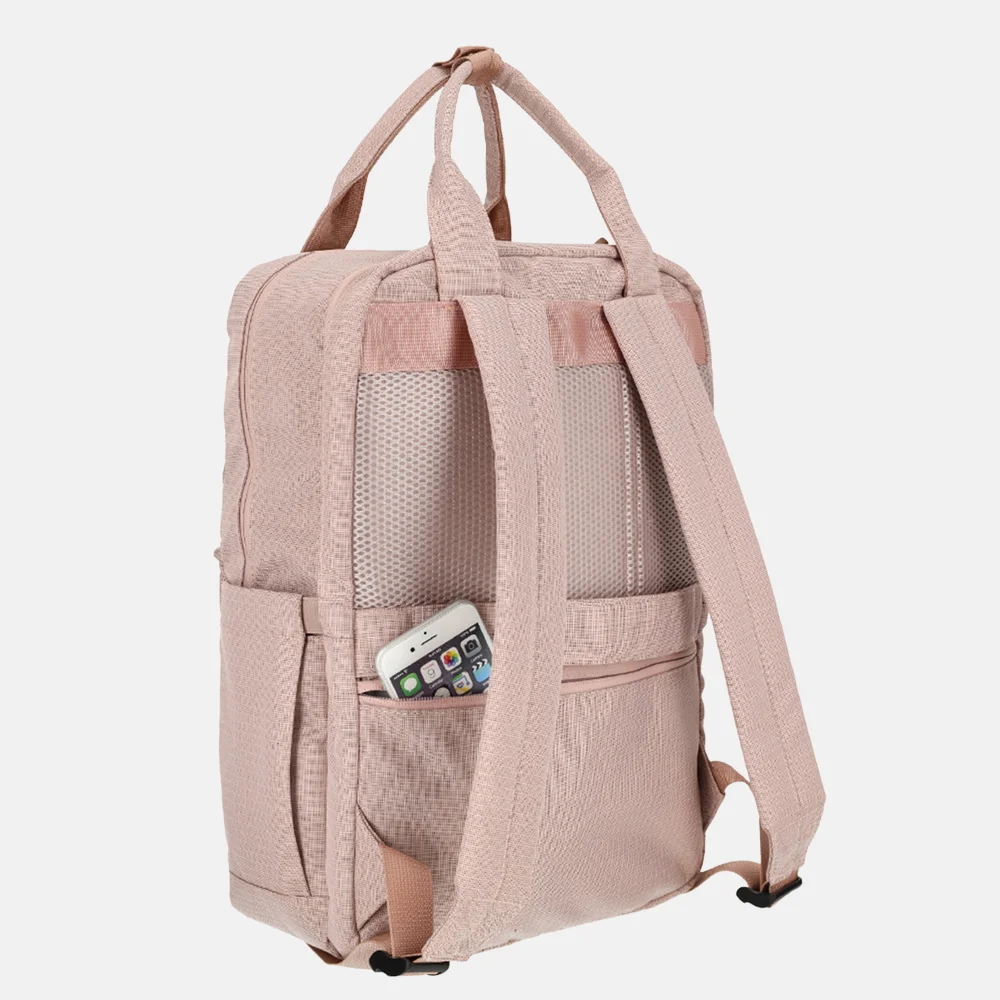 Enrico Benetti Luzern rugzak 2 vaks 17 inch roze bij Duifhuizen
