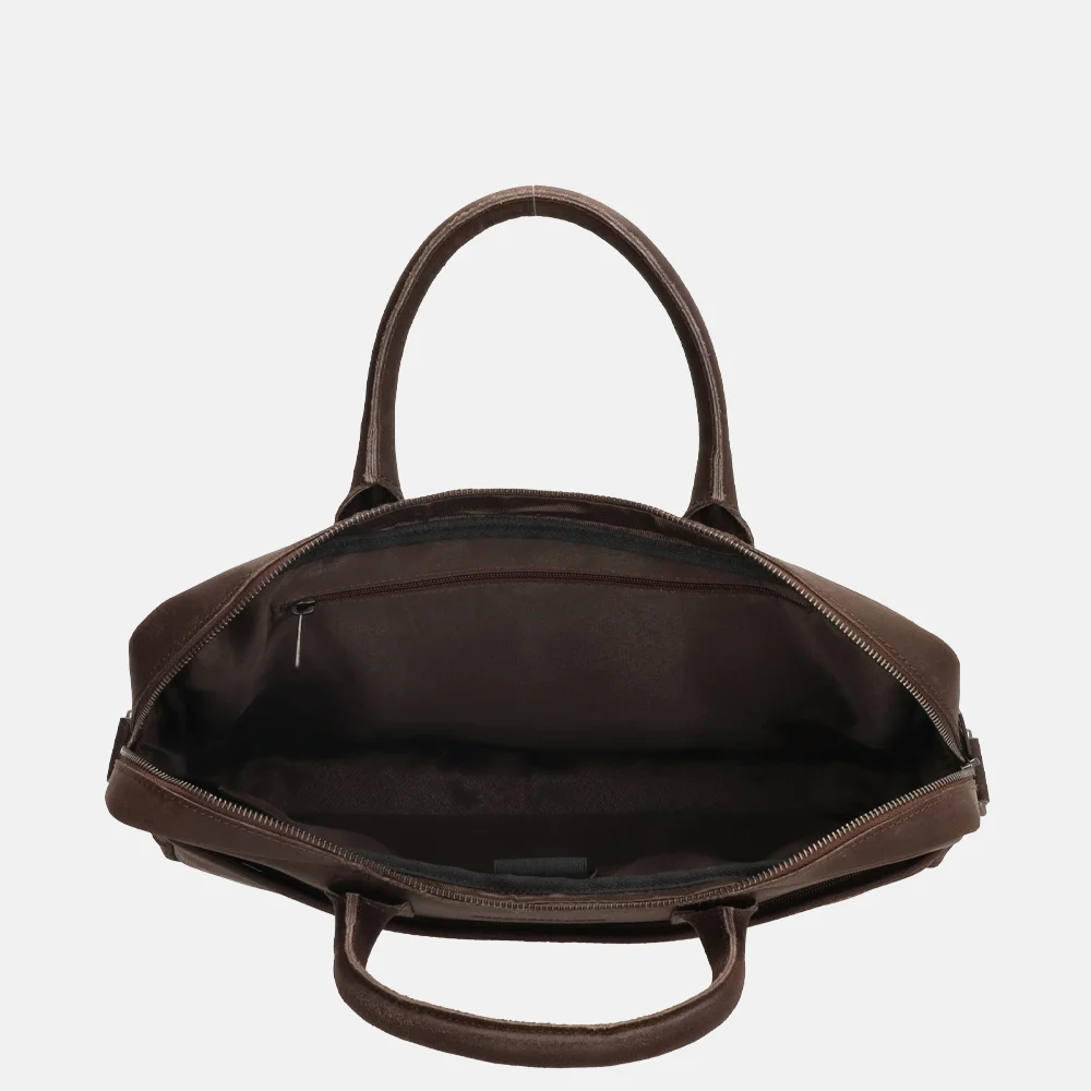 Hide & Stitches Wolga laptoptas 15.6 inch donkerbruin bij Duifhuizen