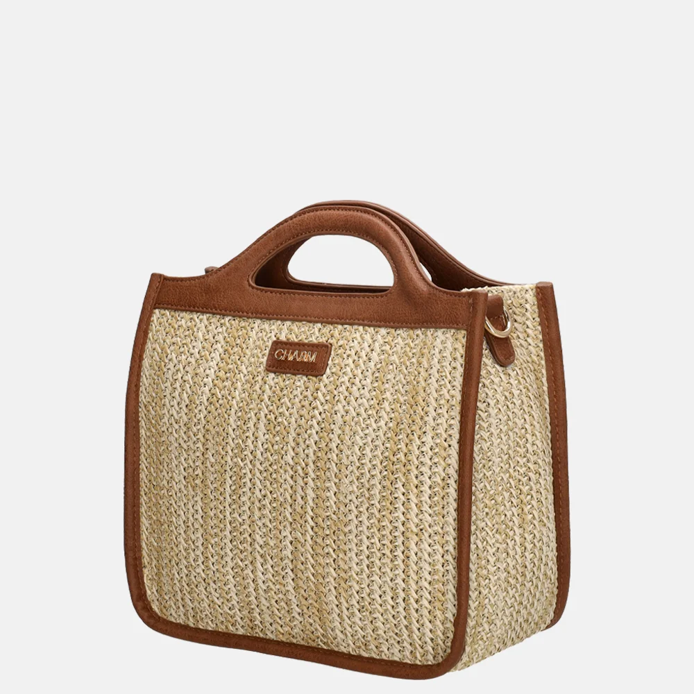 Charm London Hillingdon handtas beige/cognac bij Duifhuizen