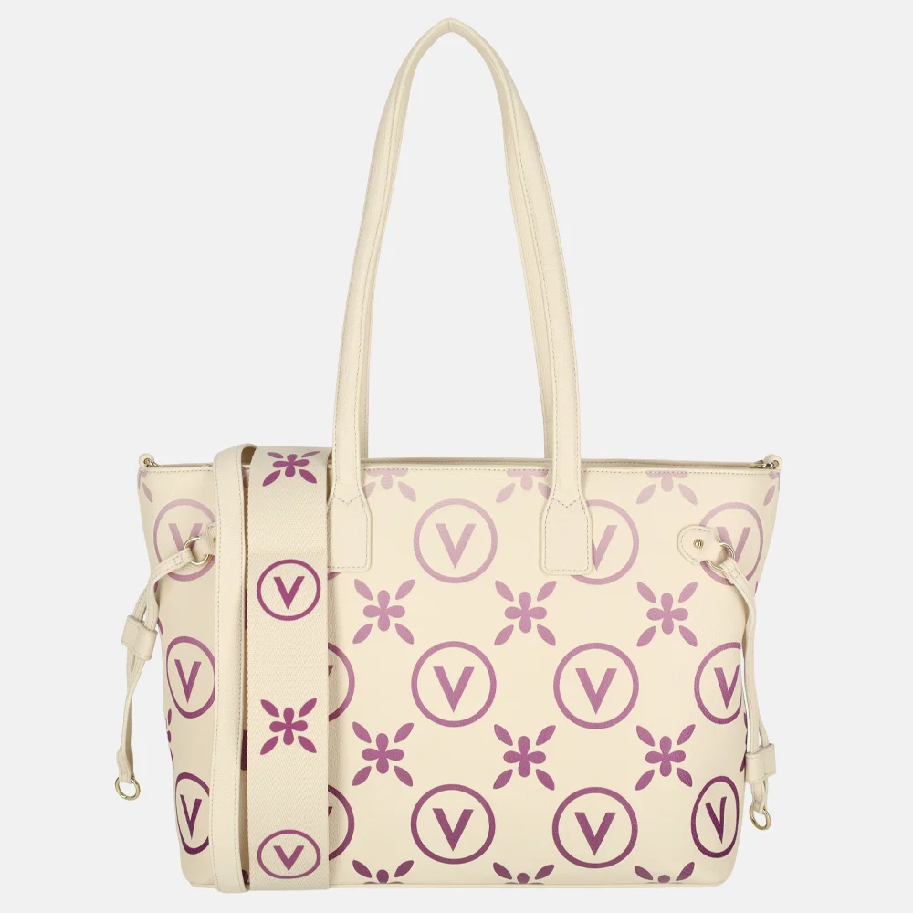 Valentino Bags Samba Re shopper print ecru/rosa bij Duifhuizen