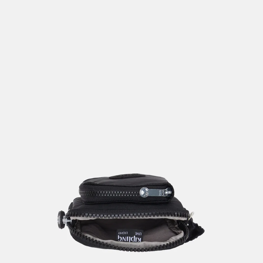 Kipling Telmo telefoontas black noir bij Duifhuizen