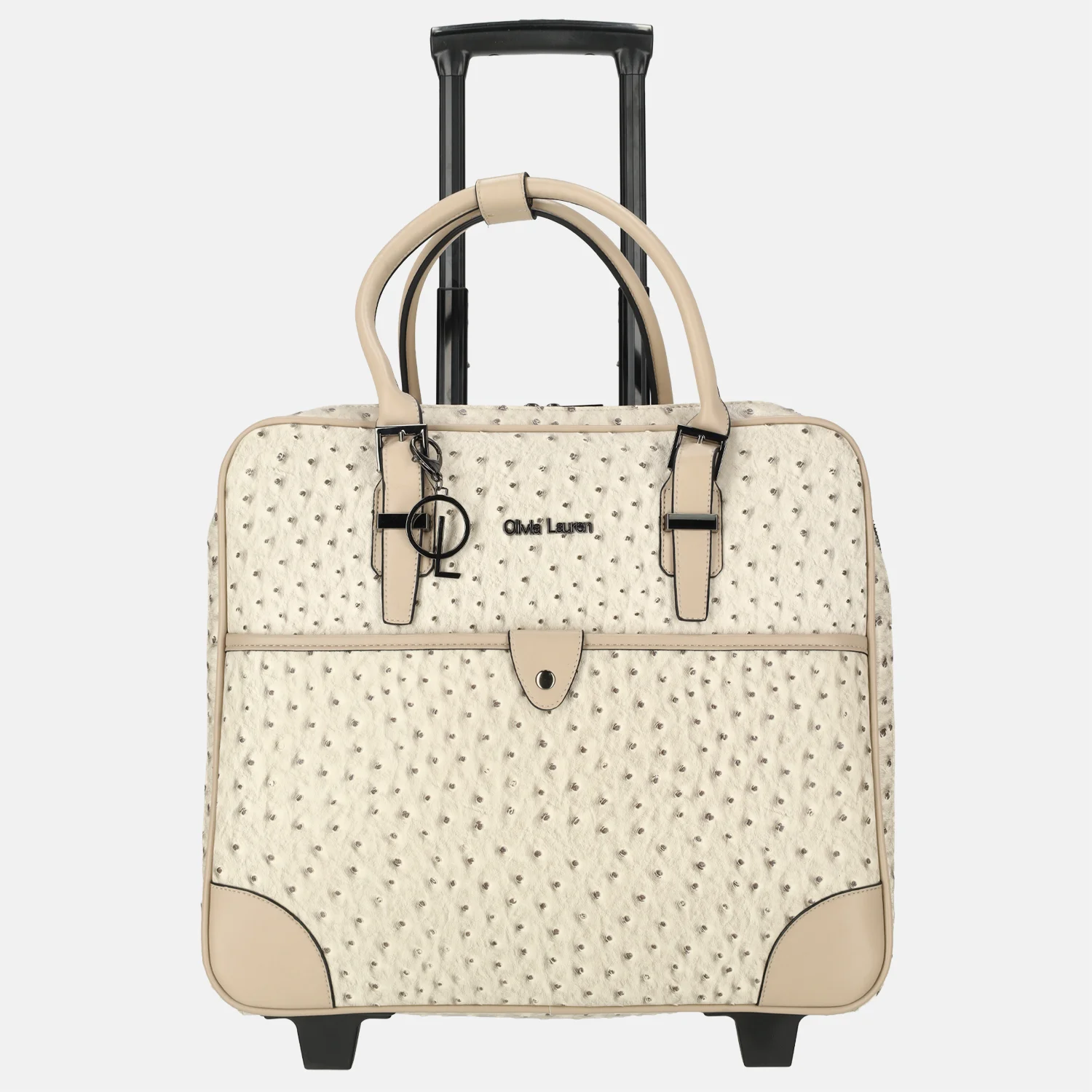 Olivia Lauren business trolley 42 CM 16 inch beige bij Duifhuizen