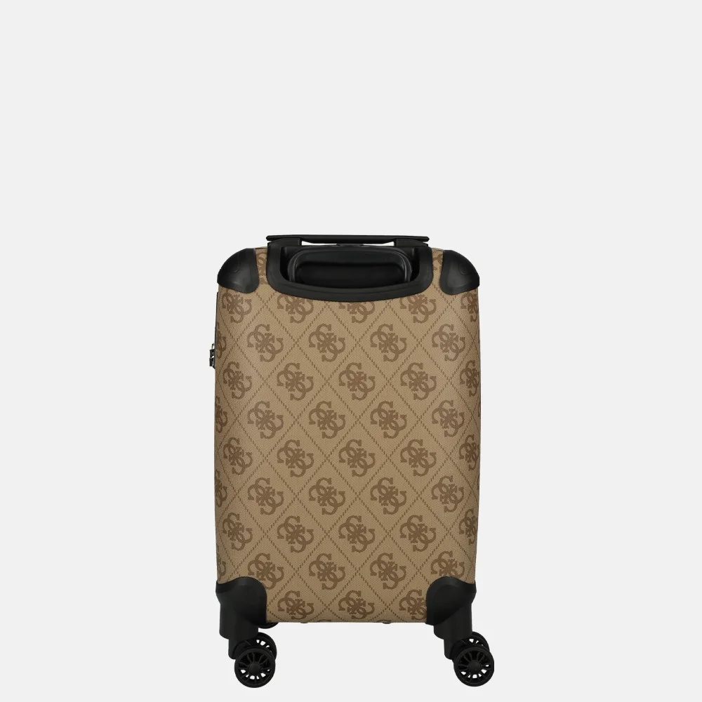 Guess Berta Spinner S handbagage koffer 53 cm latte logo/brown bij Duifhuizen