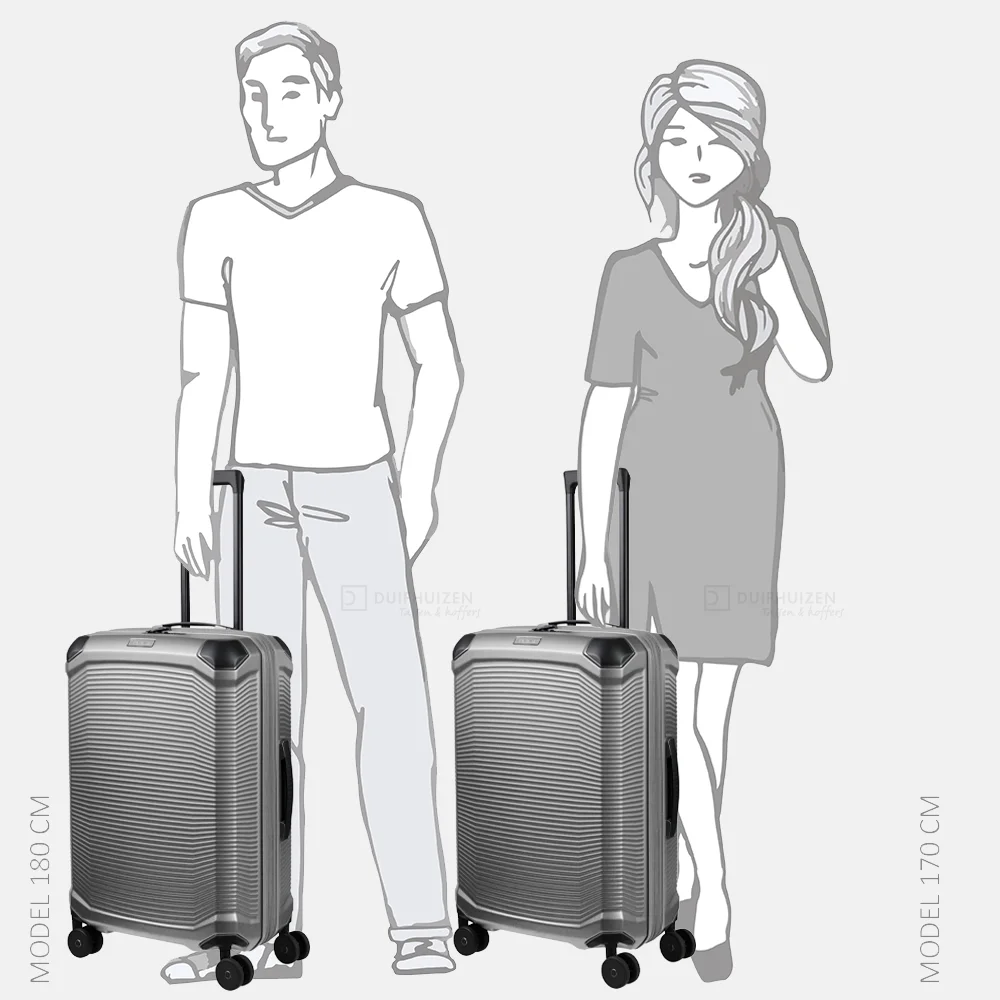 Travelite Millennium spinner reiskoffer 67 cm silver bij Duifhuizen