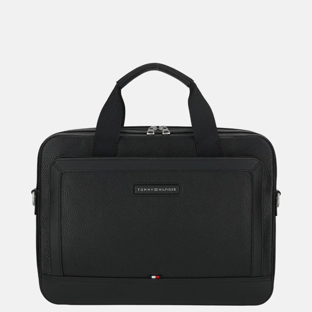 Tommy Hilfiger Central computer bag laptoptas black bij Duifhuizen