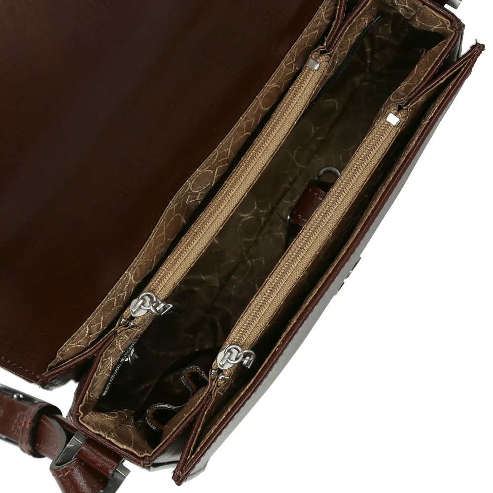 Claudio Ferrici Classico crossbody tas S brown bij Duifhuizen
