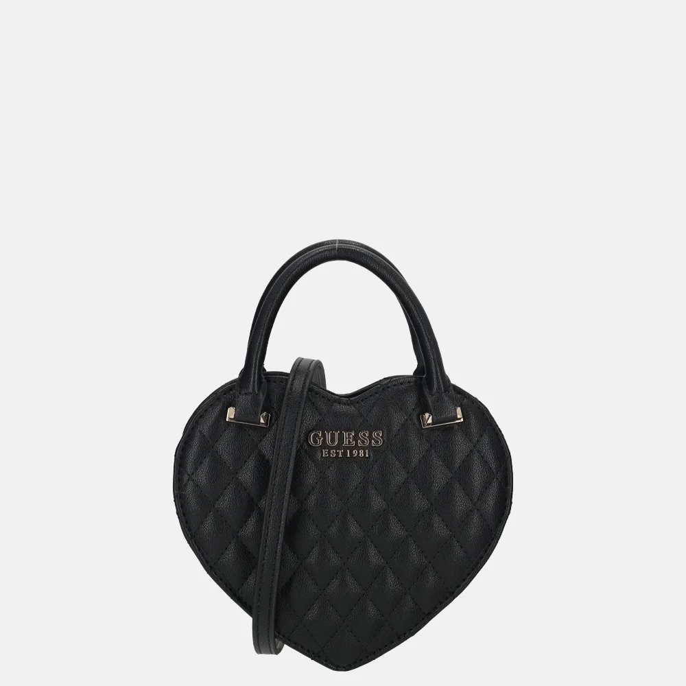 Guess Atabey heart bag handtas Black bij Duifhuizen