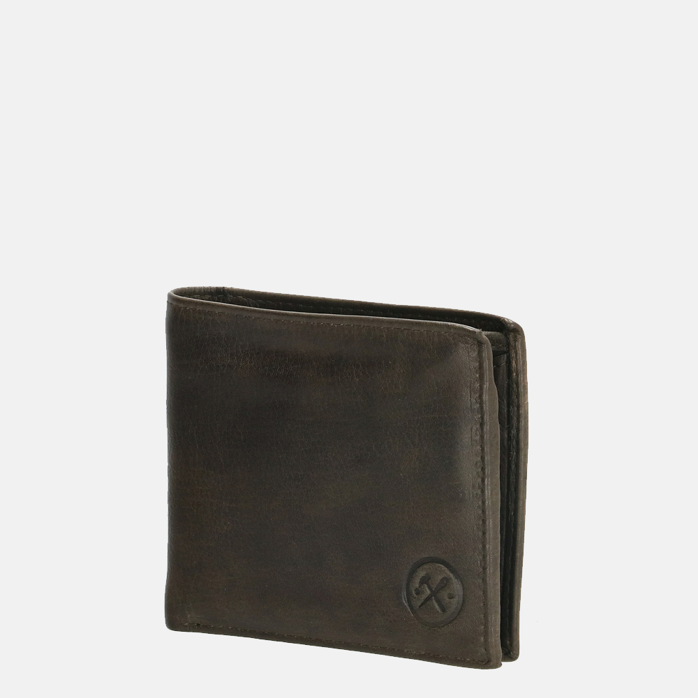 Hide & Stitches billfold olive bij Duifhuizen