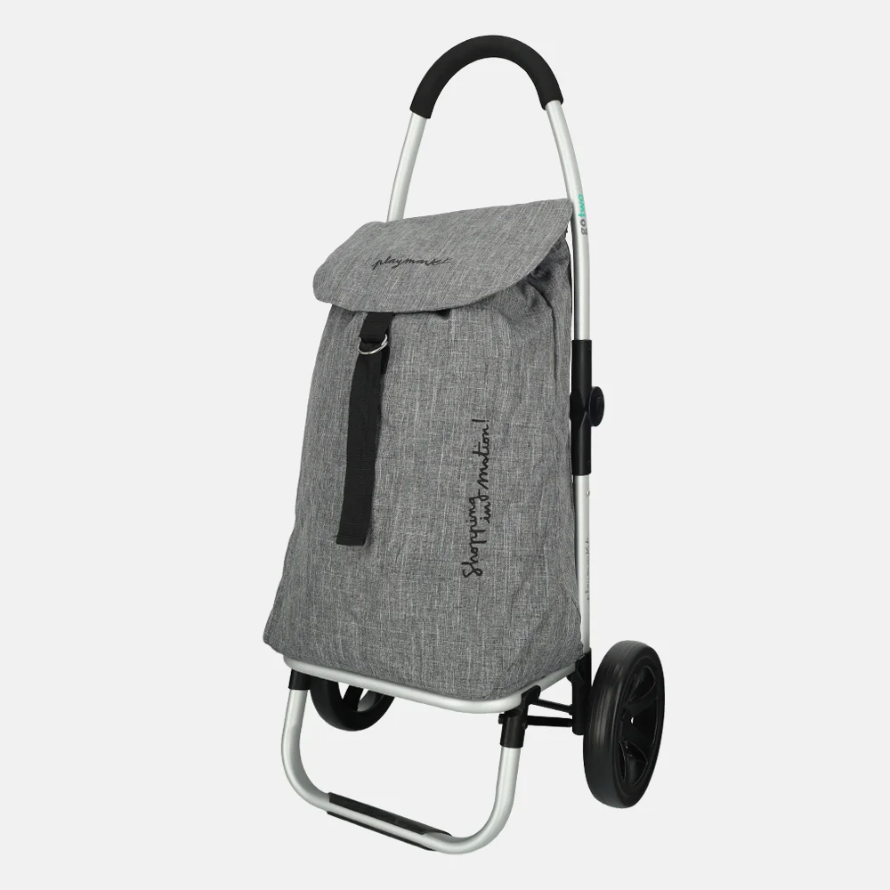 Playmarket Go Two compact boodschappentrolley textured bij Duifhuizen