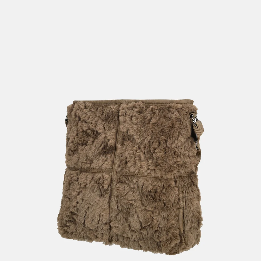 Enrico Benetti Fay crossbody tas teddy middentaupe bij Duifhuizen