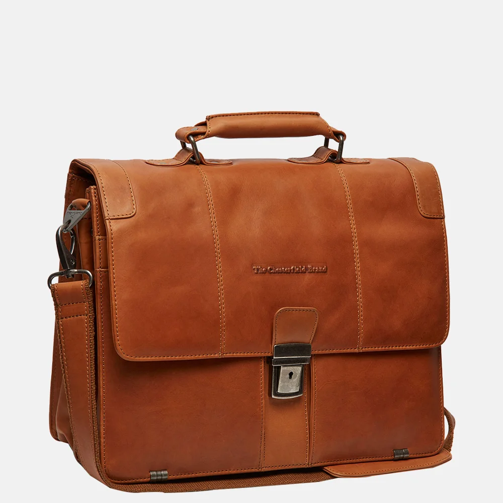 Chesterfield Stuttgart laptoptas 14 inch cognac bij Duifhuizen