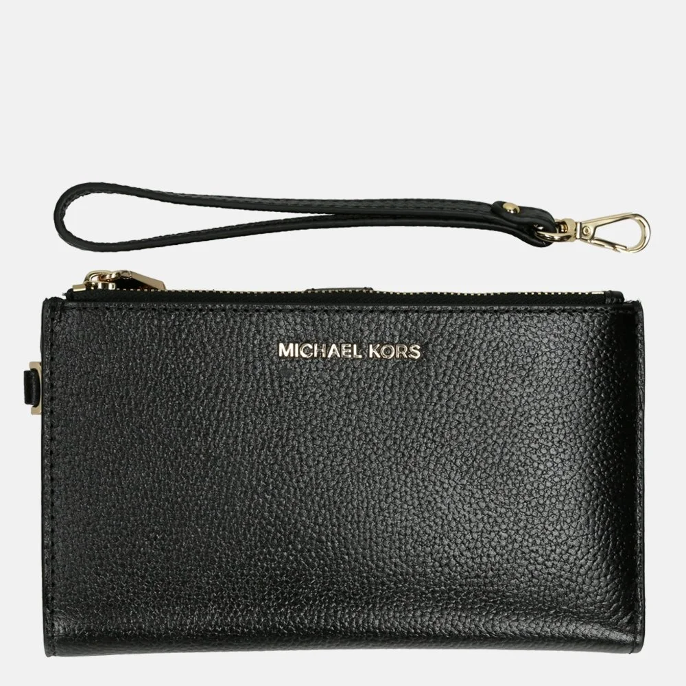 Michael Kors Jet Set Double Zip Wristlet portemonnee black bij Duifhuizen