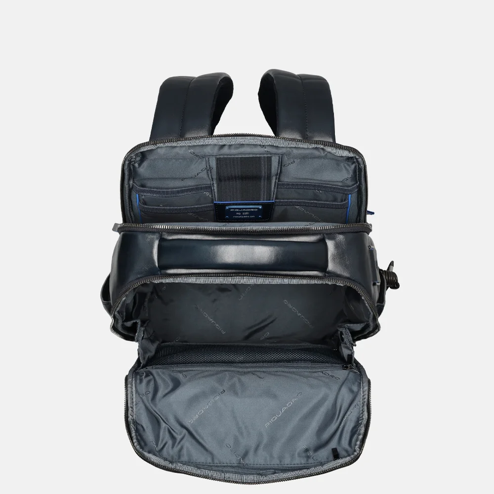 Piquadro Blue square laptoprugzak 15 inch blue bij Duifhuizen