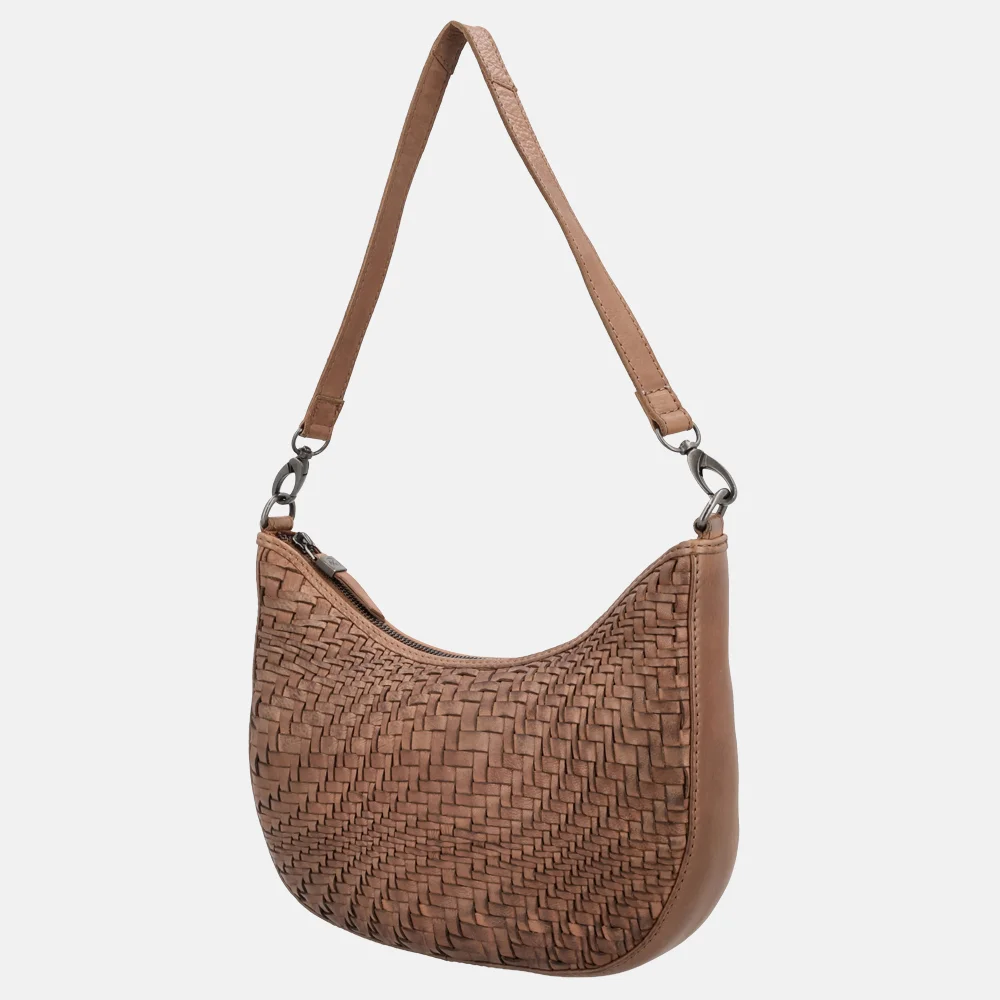 Hide & Stitches schoudertas vlechtwerk bruin bij Duifhuizen