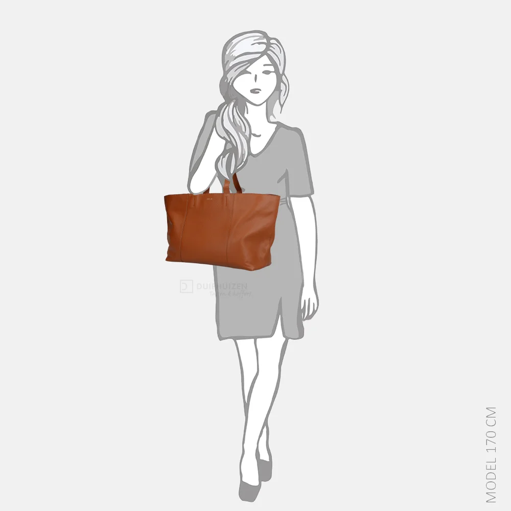 Loulou Essentiels Valerie shopper cognac bij Duifhuizen