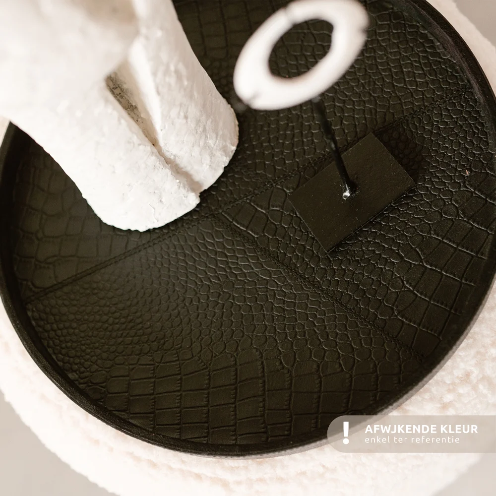 Chamada leren dienblad rond croco M beige bij Duifhuizen