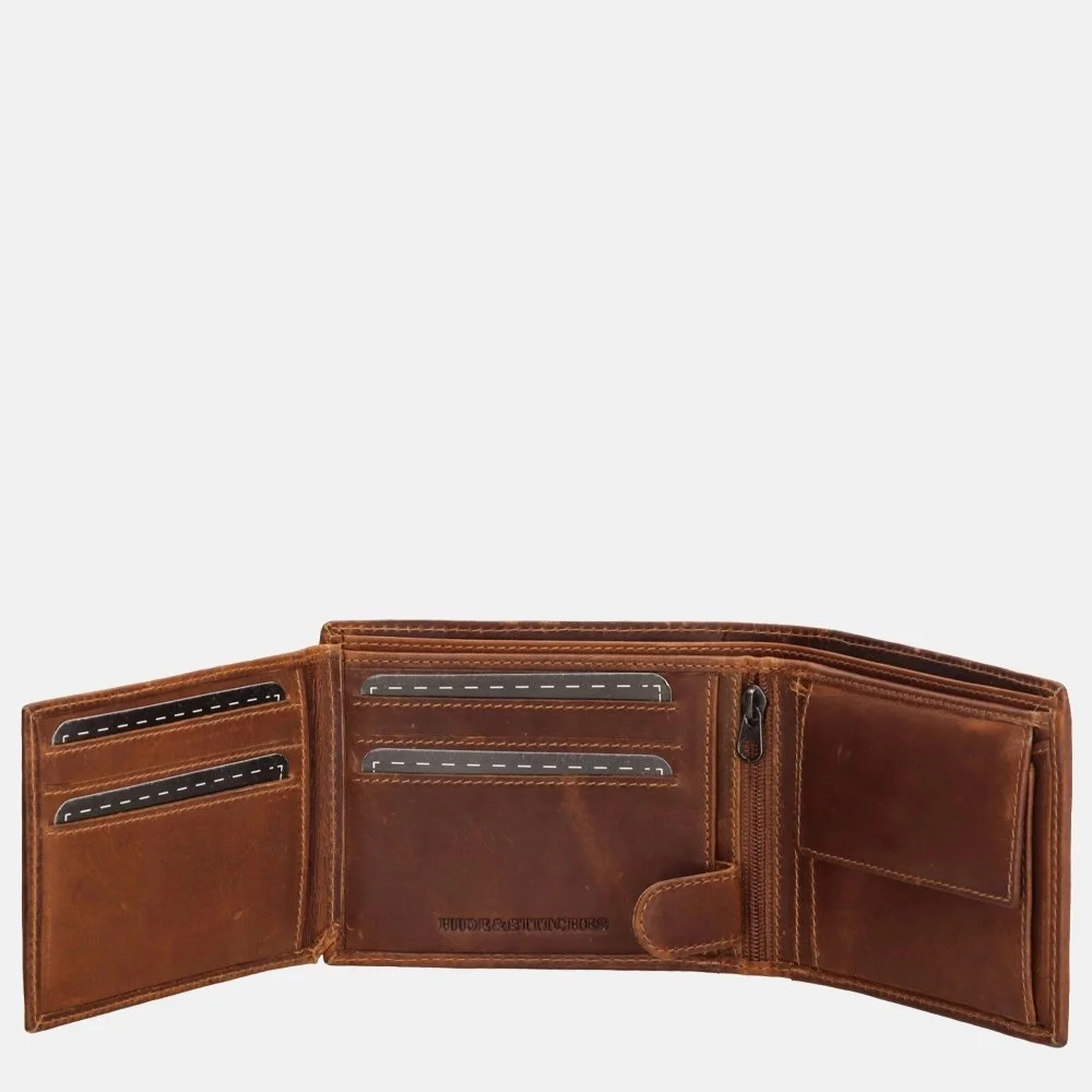 Hide & Stitches Idaho billfold cognac bij Duifhuizen