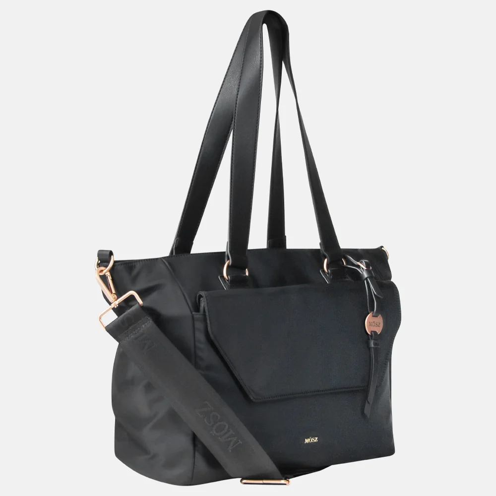 Mosz Denise laptoptas/shopper 15.6 inch black bij Duifhuizen