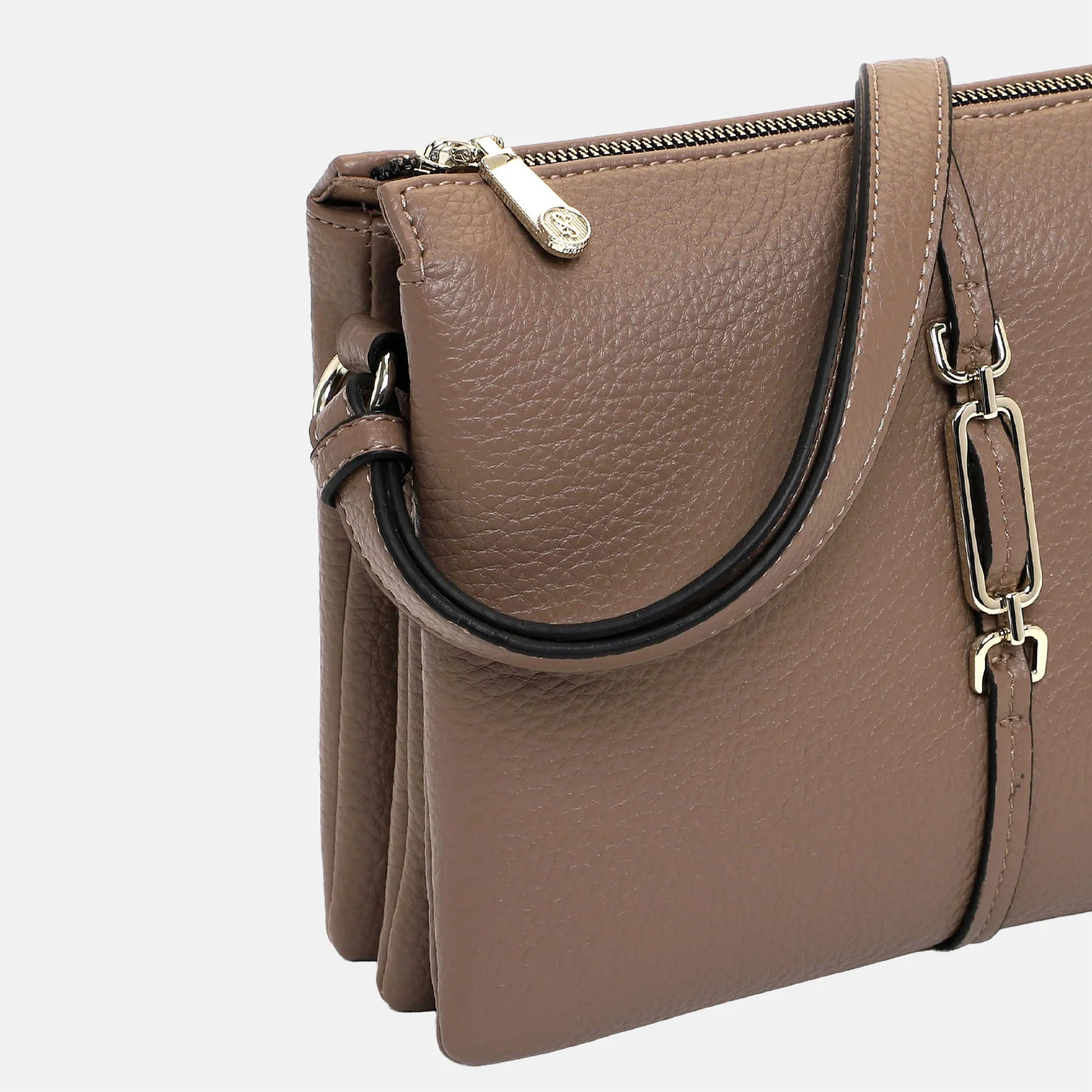 Emily & Noah Lewe crossbody tas taupe bij Duifhuizen