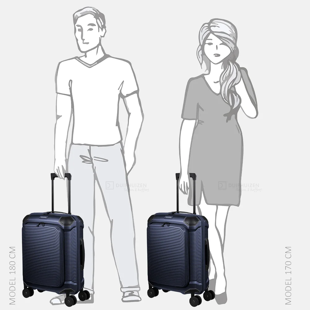 Travelite Millenium Frontpocket handbagage koffer 55 cm 15 inch navy bij Duifhuizen