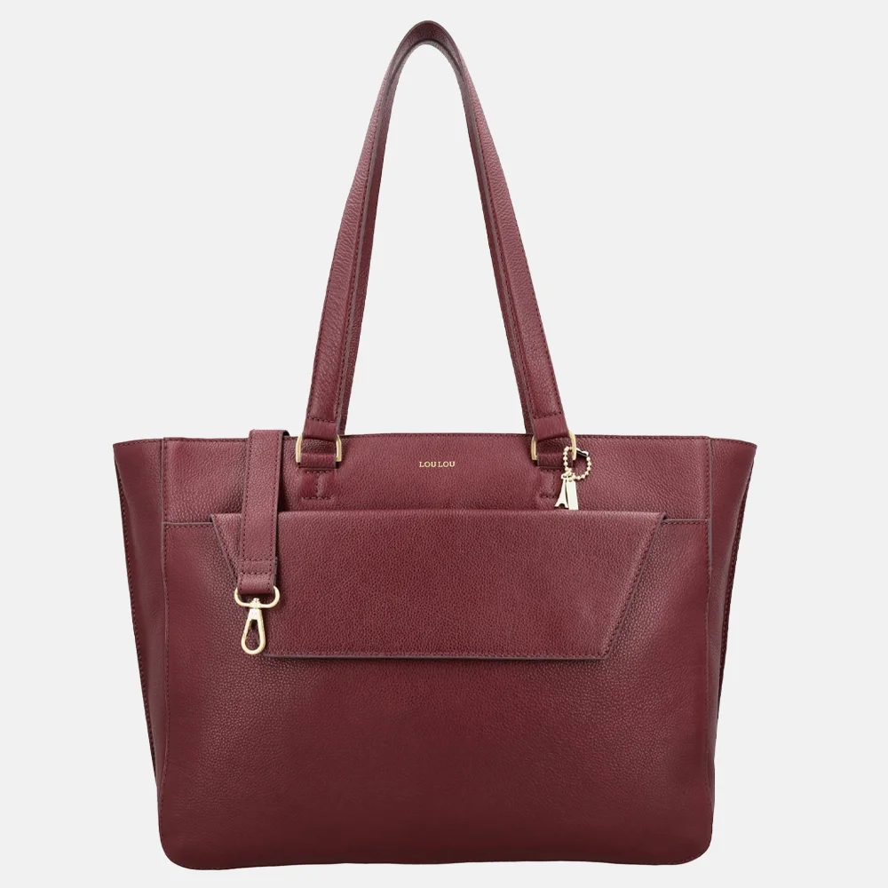 Loulou Essentiels Celine shopper met laptopvak 15.6 inch ruby