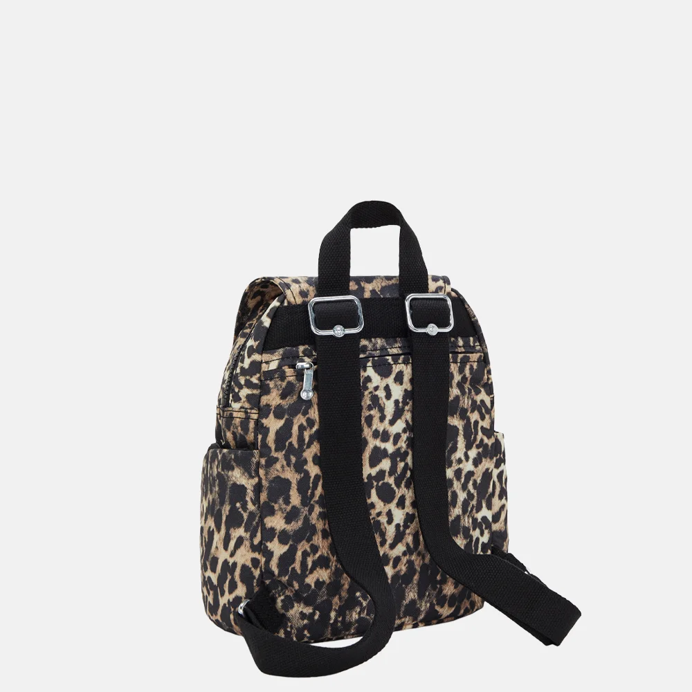 Kipling City Zip rugzak mini wild leopard bij Duifhuizen