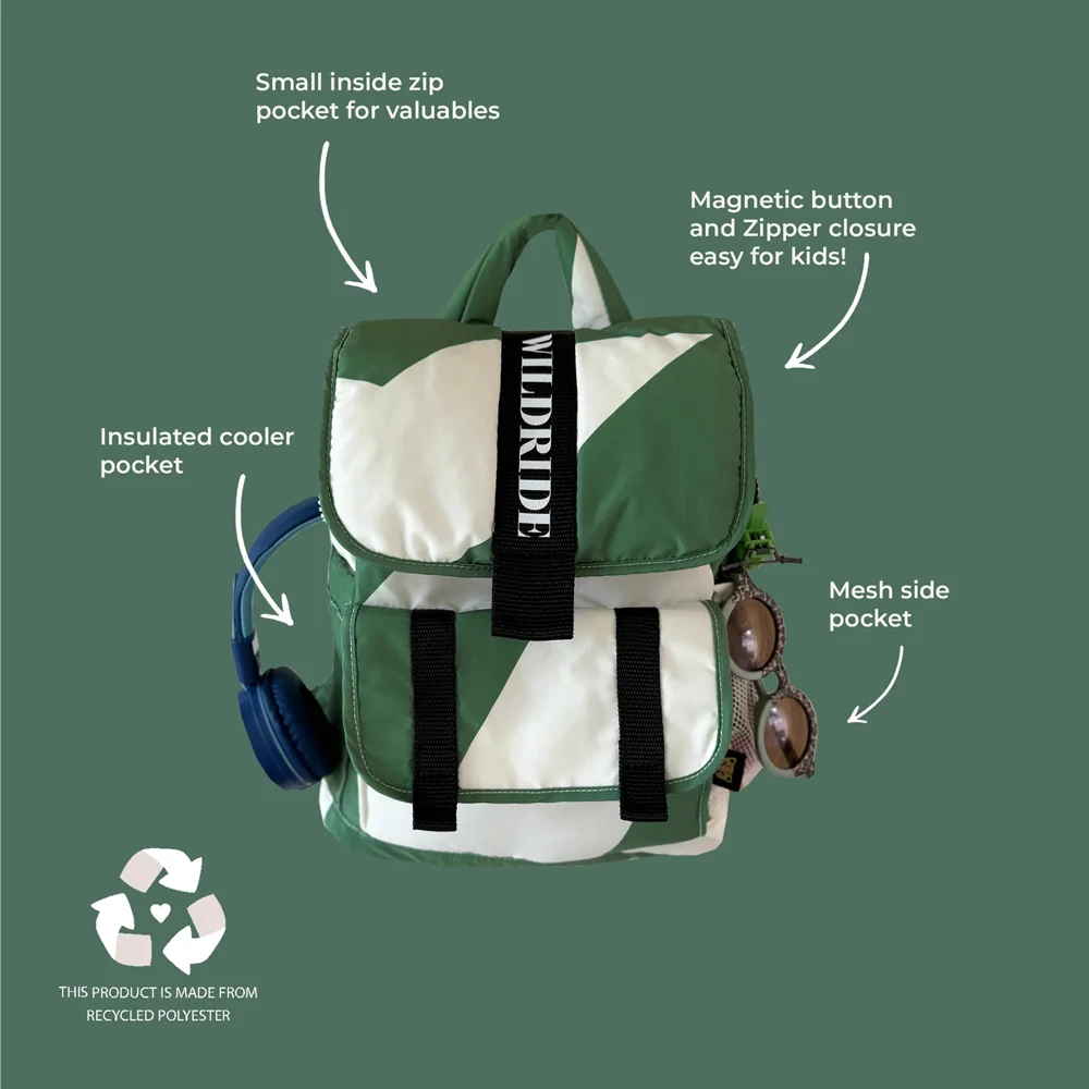 Wildride kinderrugzak green graphic bij Duifhuizen