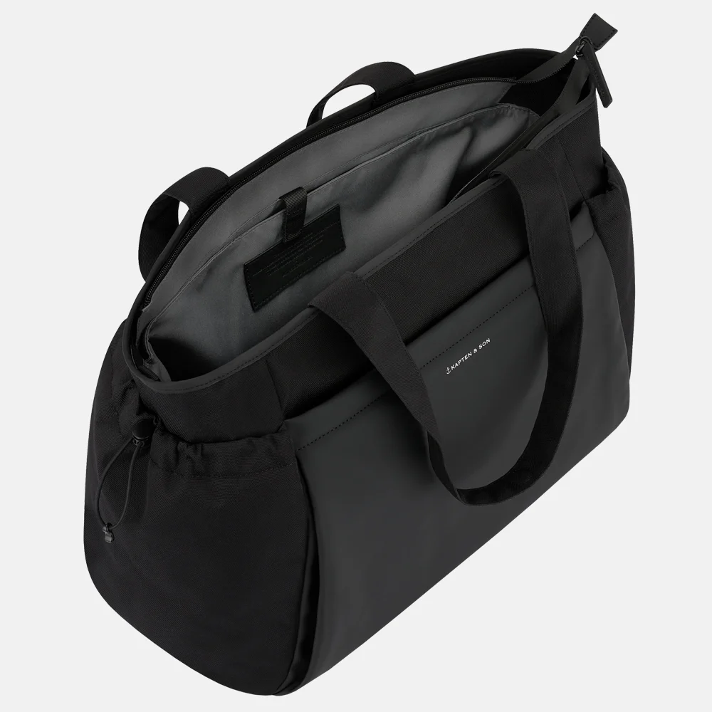 Kapten & Son Hellvi shopper/weekendtas all black bij Duifhuizen