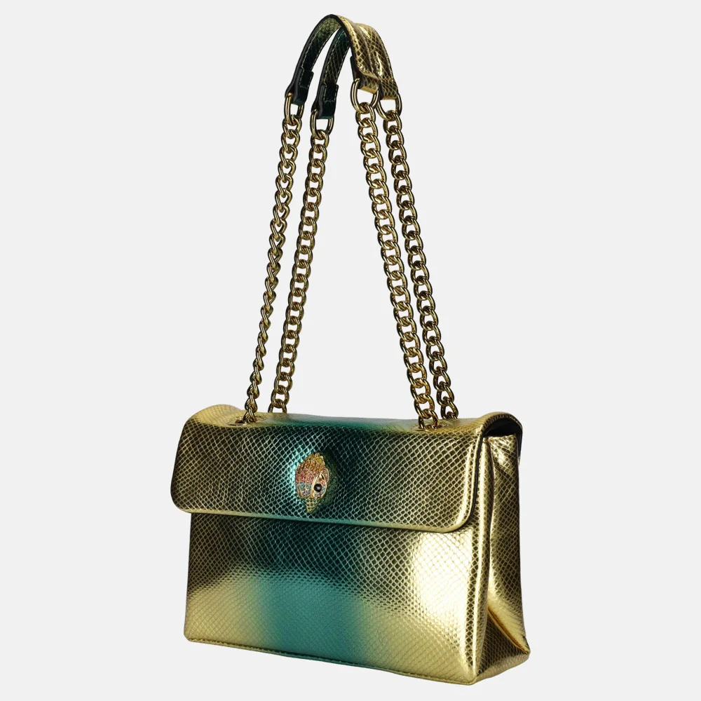 Kurt Geiger Kensington lizard schoudertas gold/combi bij Duifhuizen