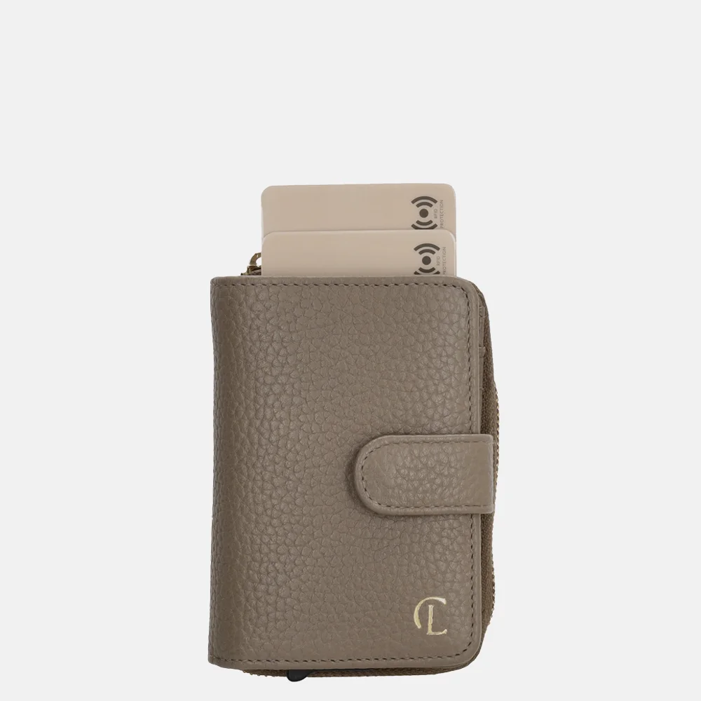 Charm London safety wallet portemonnee taupe bij Duifhuizen