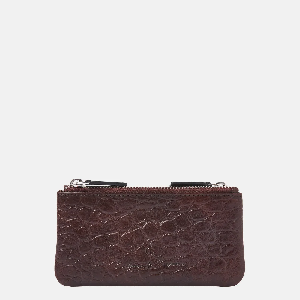 Castelijn en Beerens double zip sleuteletui croco mocca bij Duifhuizen