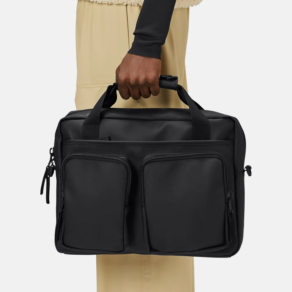 Rains Texel Tech laptoptas 15 inch black bij Duifhuizen