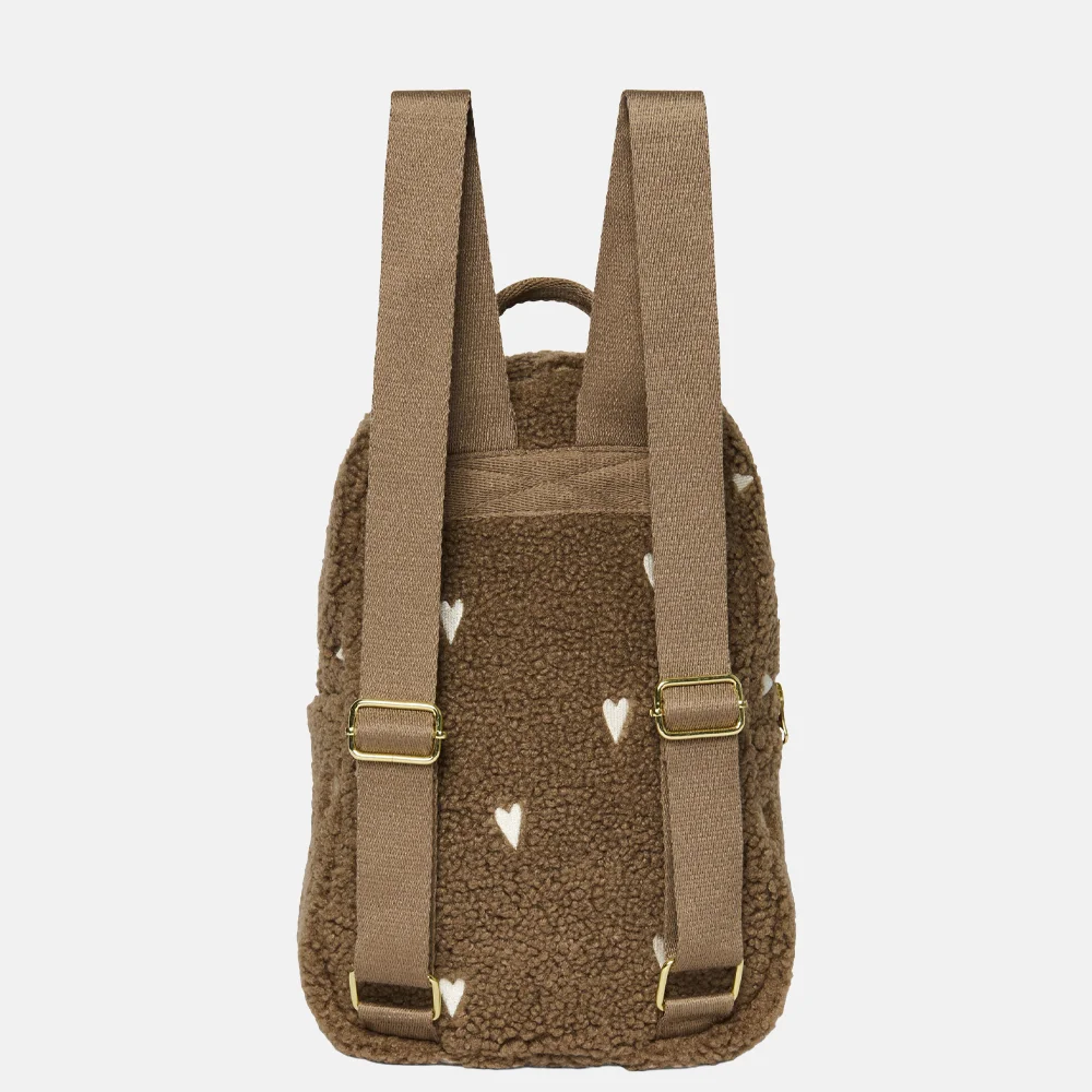 Studio Noos Teddy Hearts mini kinderrugzak brown bij Duifhuizen