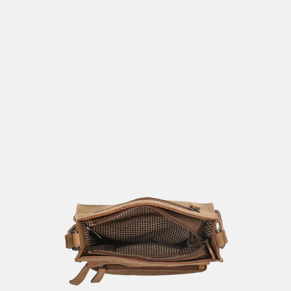 Hide & Stitches Idaho crossbody tas brown bij Duifhuizen