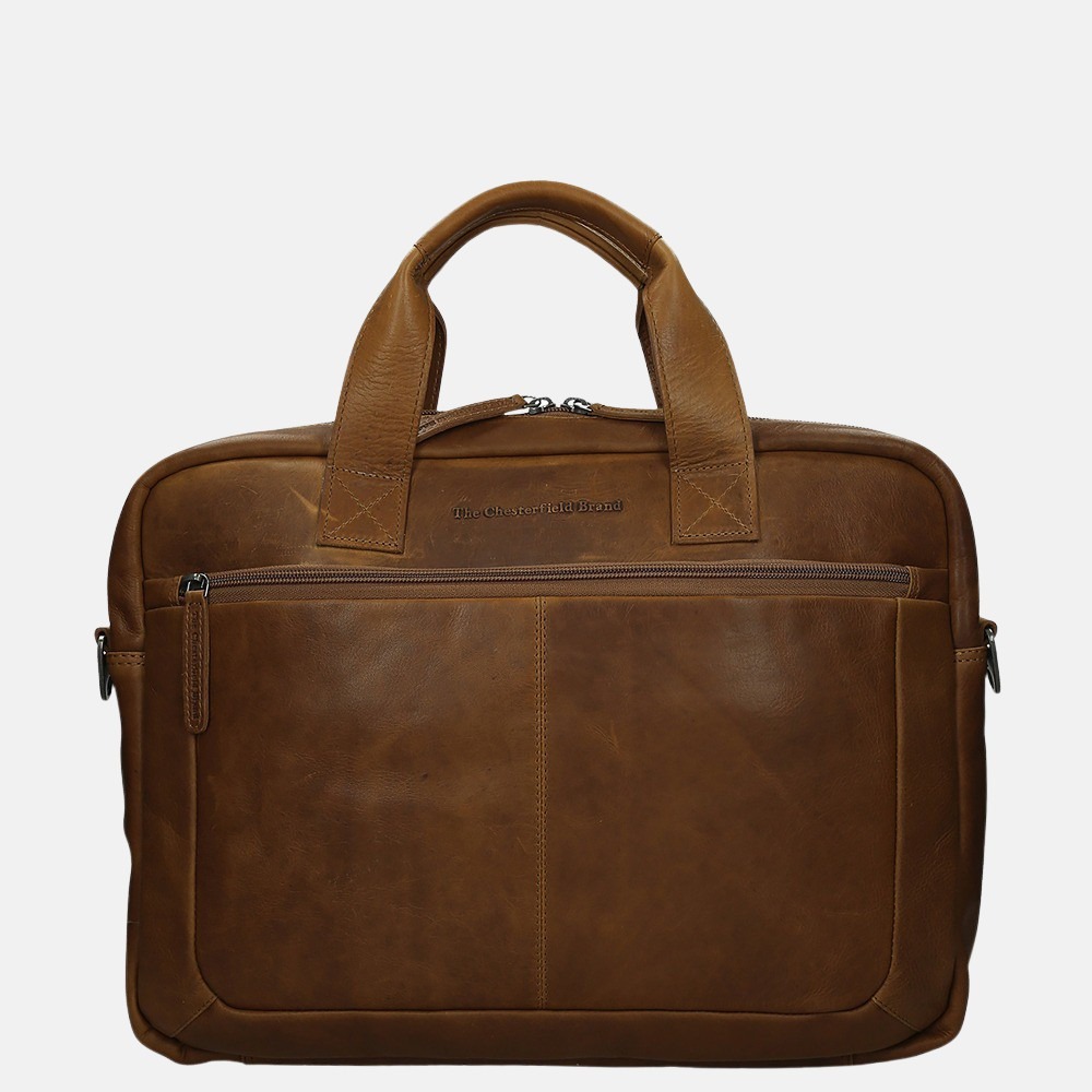 Chesterfield Calvi laptoptas 15.6 inch cognac bij Duifhuizen