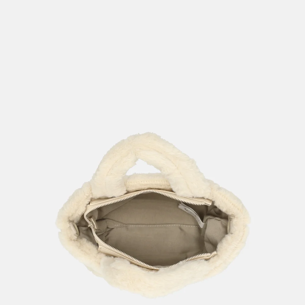 David Jones Faux Fur handtas almond milk bij Duifhuizen