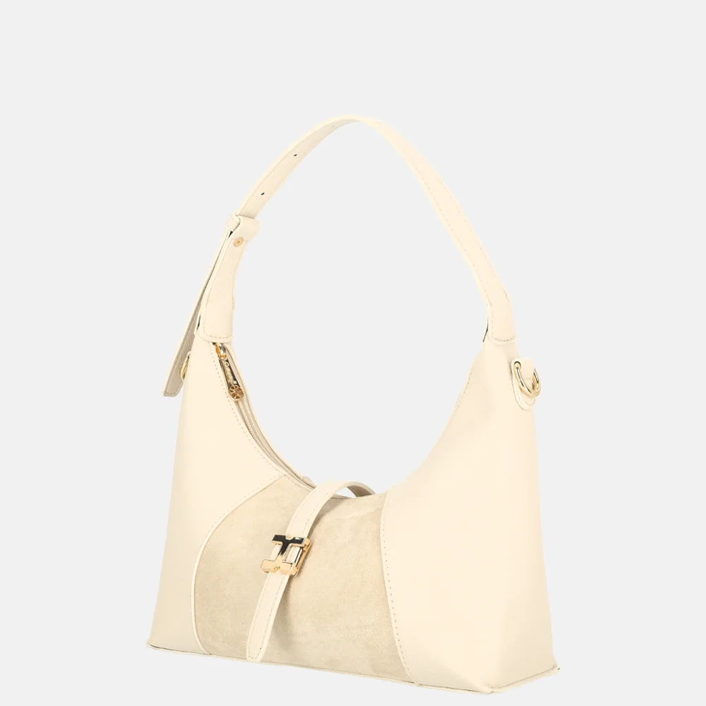 Firenze schoudertas suedine M beige bij Duifhuizen