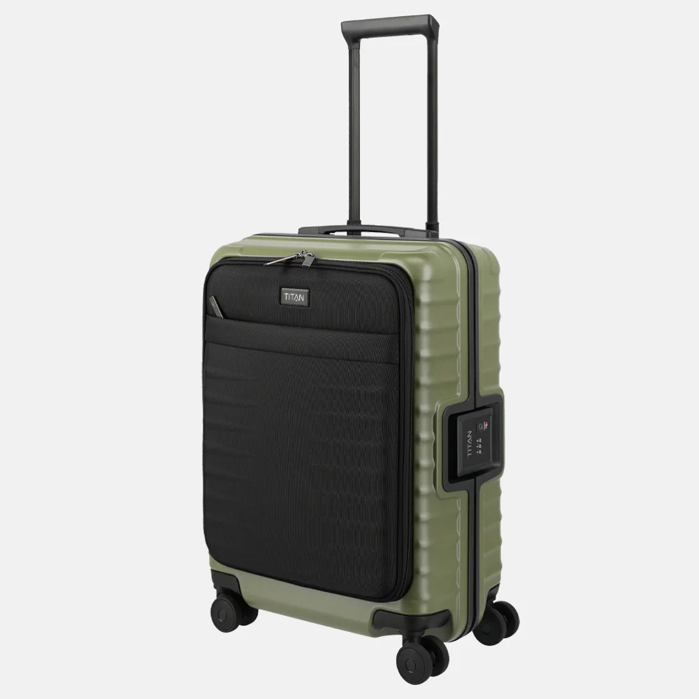 Titan Upgrade Overseas handbagage koffer frontpocket 55 cm forest green bij Duifhuizen