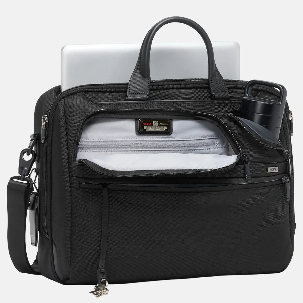 Tumi Alpha Briefcase laptoptas L 17 inch black bij Duifhuizen