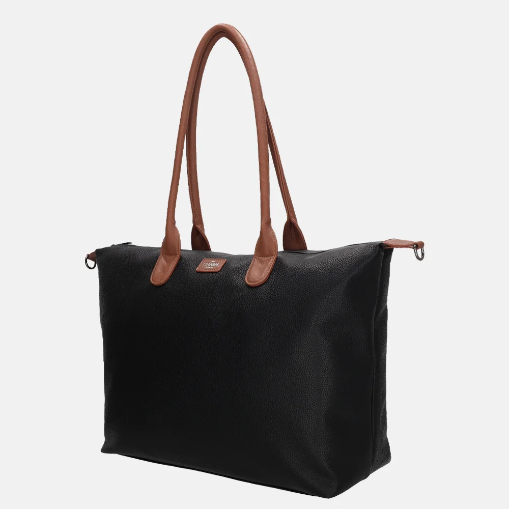 Charm London Buckingham Palace shopper L zwart/cognac bij Duifhuizen