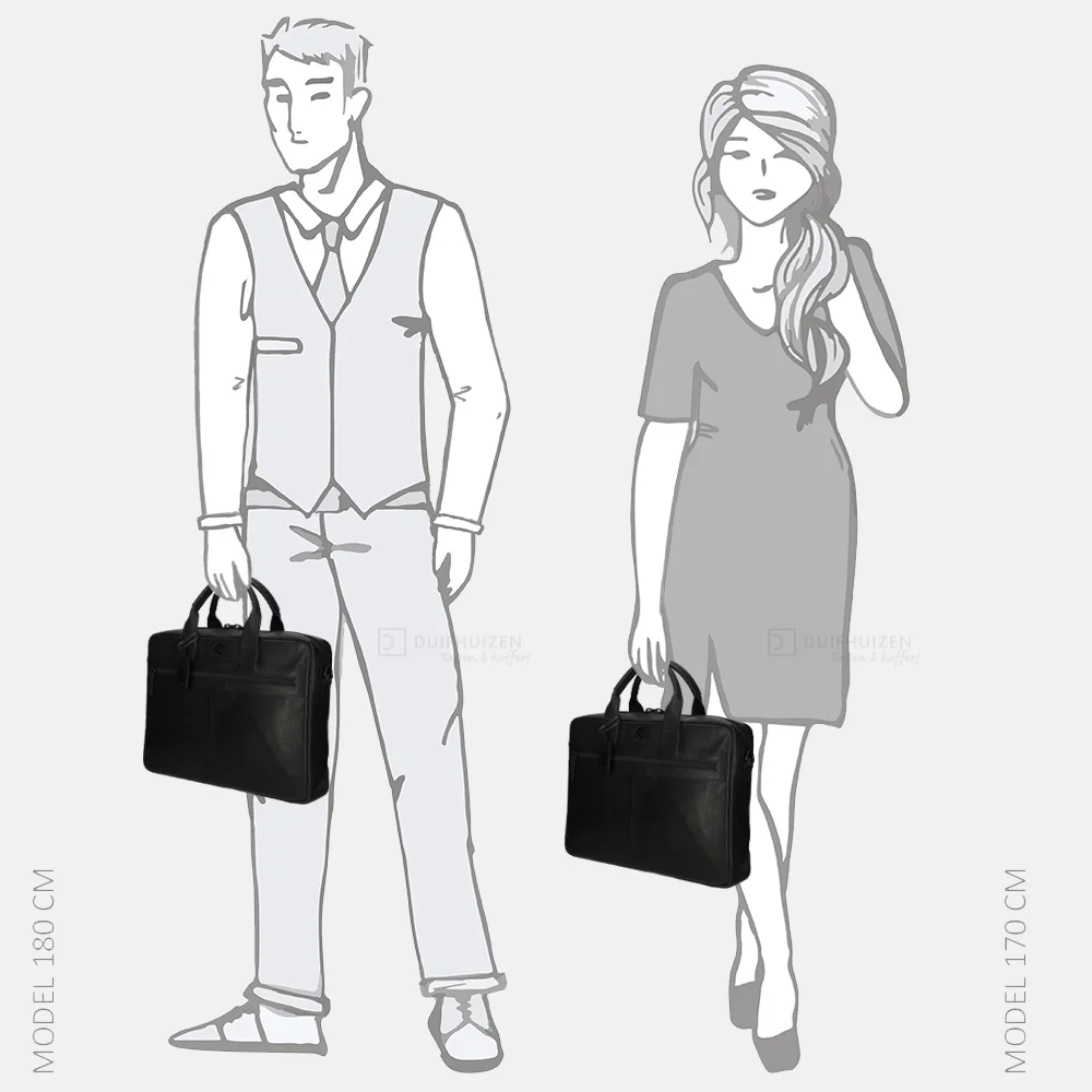 Pylos 59 Sarda laptoptas 15 inch black bij Duifhuizen