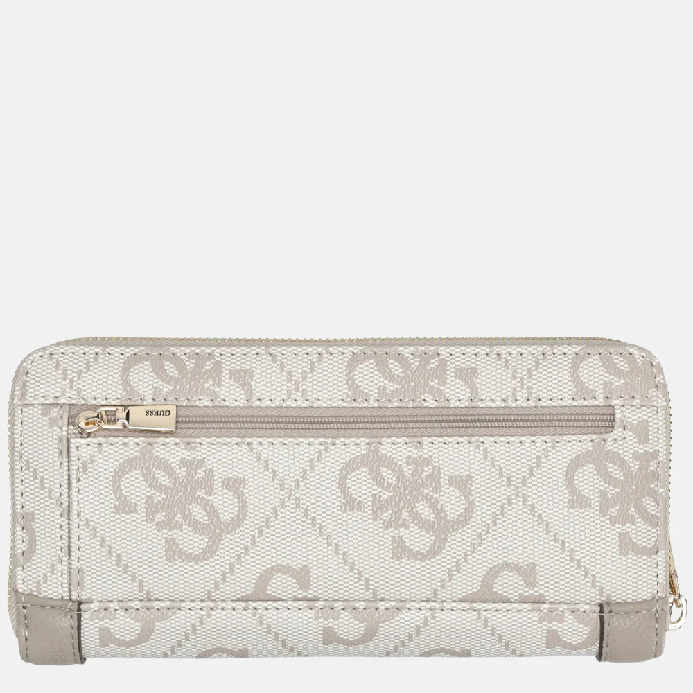 Guess Karnilla portemonnee L dark taupe logo bij Duifhuizen