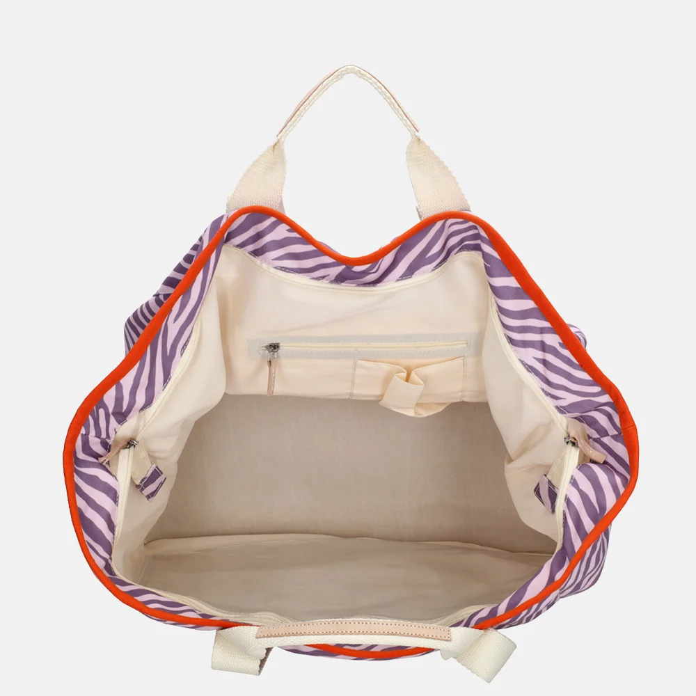 Zebra Trends Elise strandtas lilac zebra bij Duifhuizen