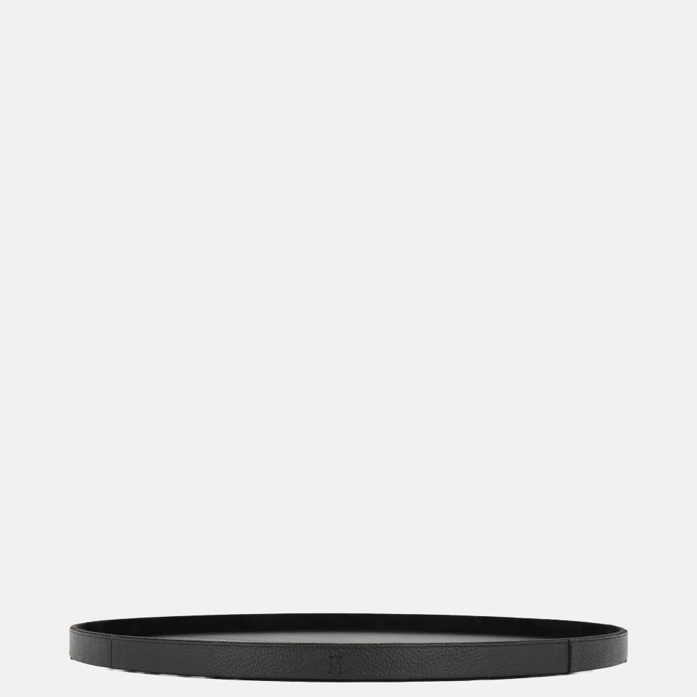 Chamada leren dienblad rond effen L black bij Duifhuizen