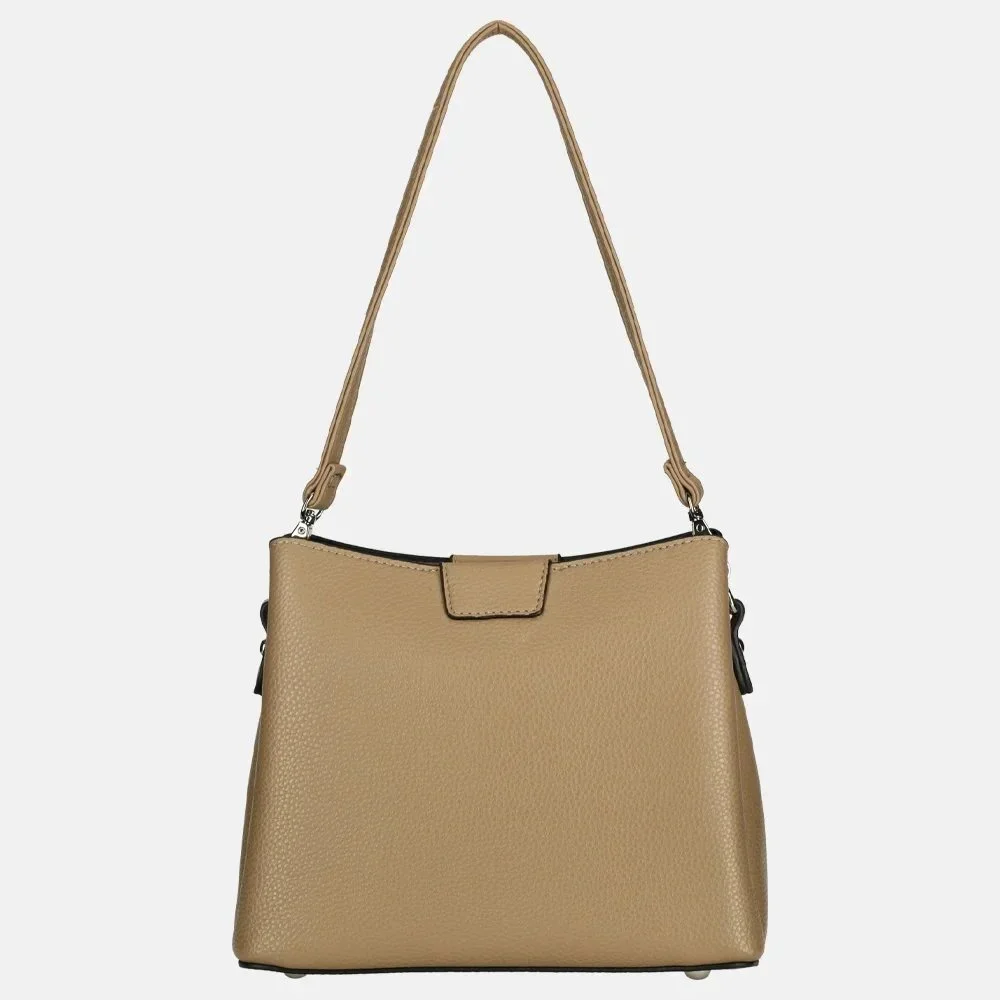 Flora & Co crossbody tas taupe bij Duifhuizen