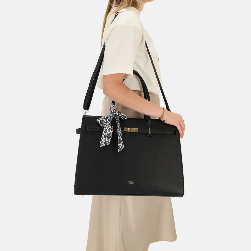 Charm London The Hamptons laptopshopper 15 inch zwart bij Duifhuizen