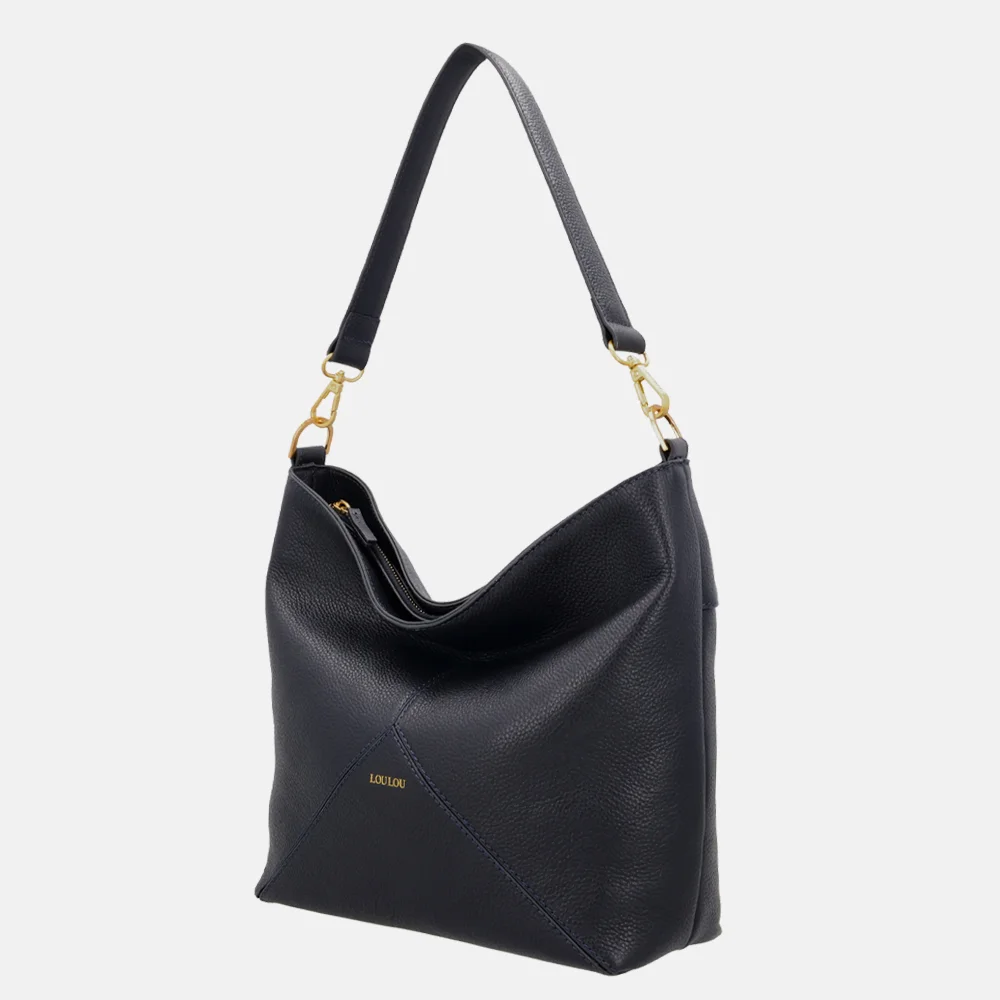 Loulou Essentiels Sabine buideltas dark blue bij Duifhuizen