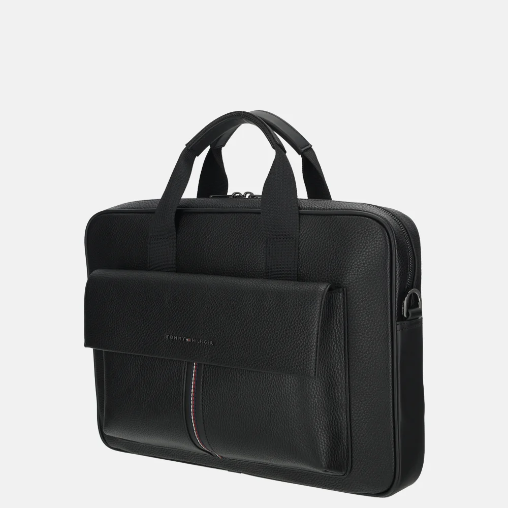 Tommy Hilfiger Central laptoptas black bij Duifhuizen